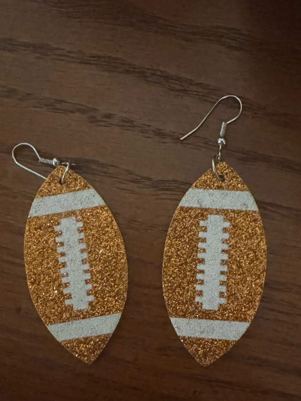 Sparkling Football Dangle Earrings - 1 Pair